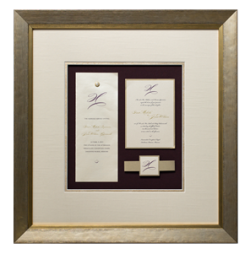 Wedding photo and custom framed invitation shadowbox