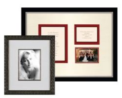 Wedding photo and custom framed invitation shadowbox